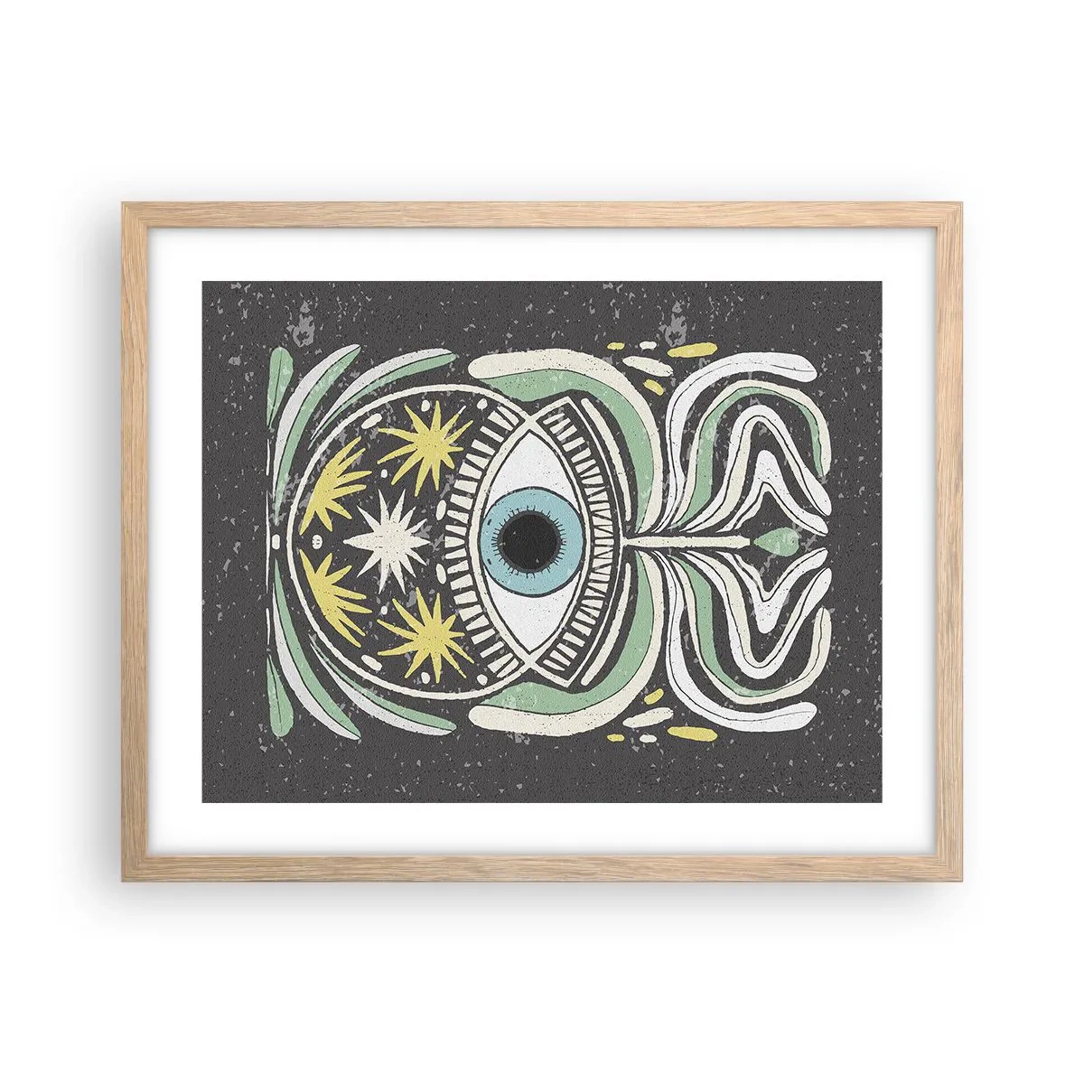 Poster in einem Rahmen aus heller Eiche - Stammesrituale - 50x40 cm