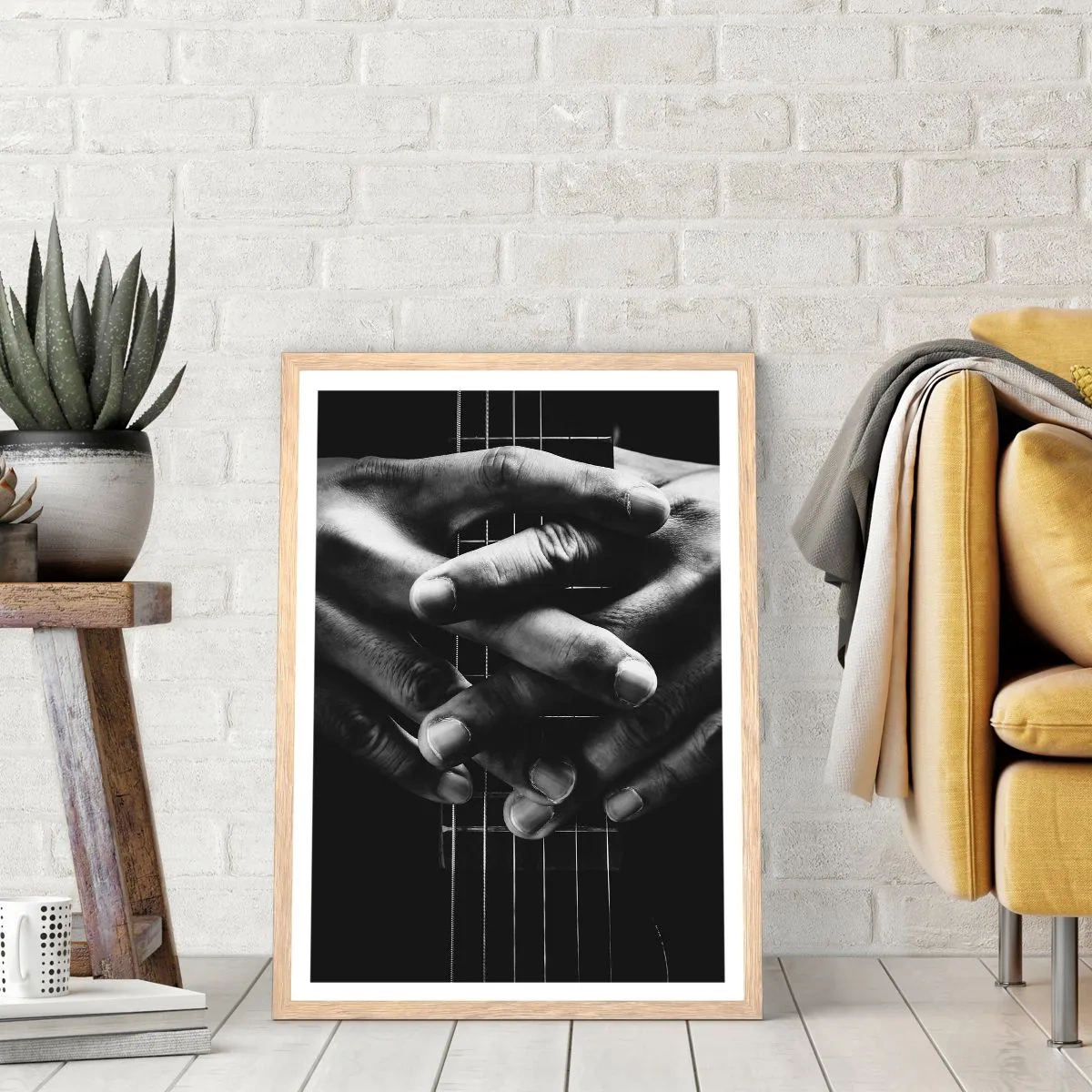 Poster in einem Rahmen aus heller Eiche - Gebet des Künstlers - 40x50 cm