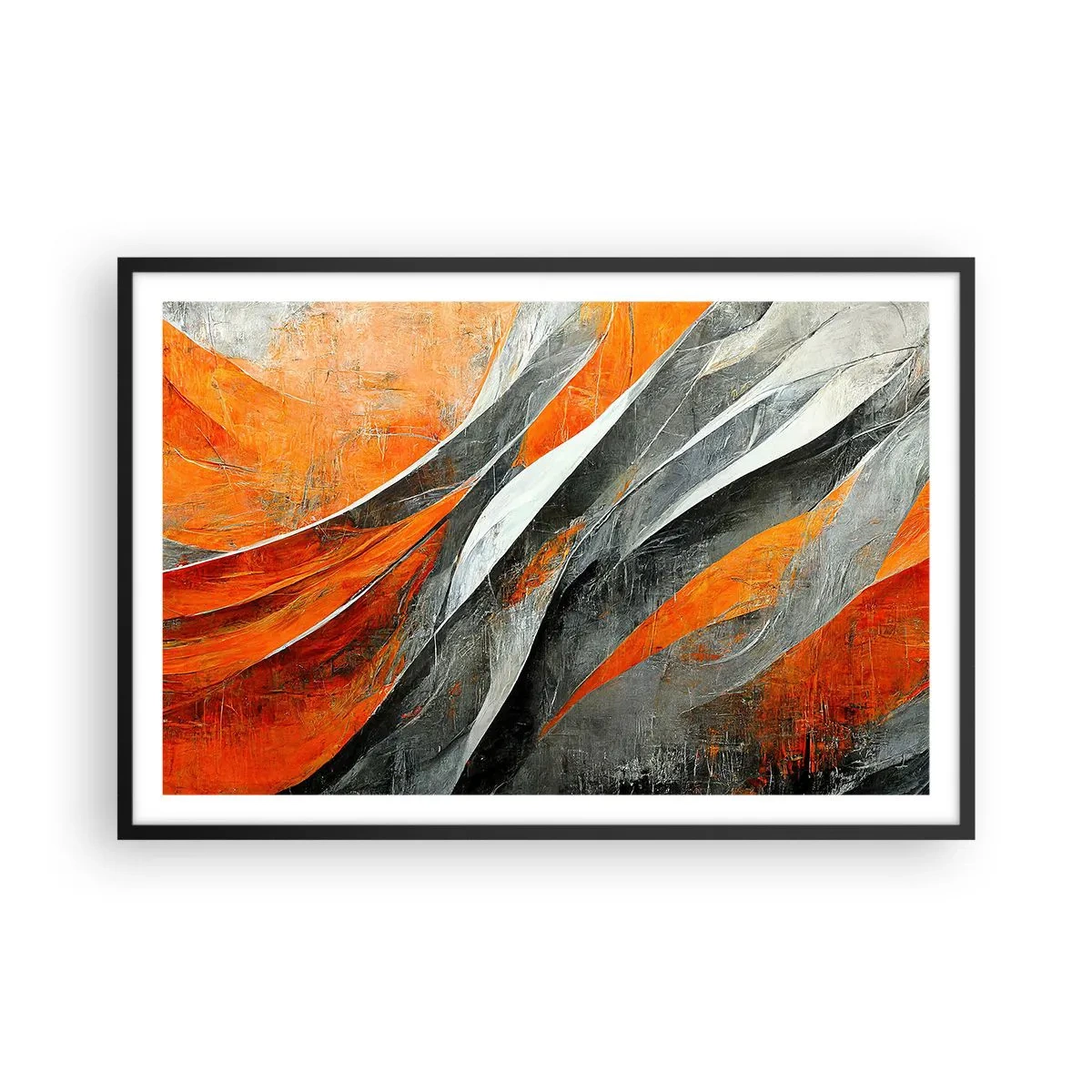 Poster in einem schwarzem Rahmen - Hitze und Kälte - 91x61 cm