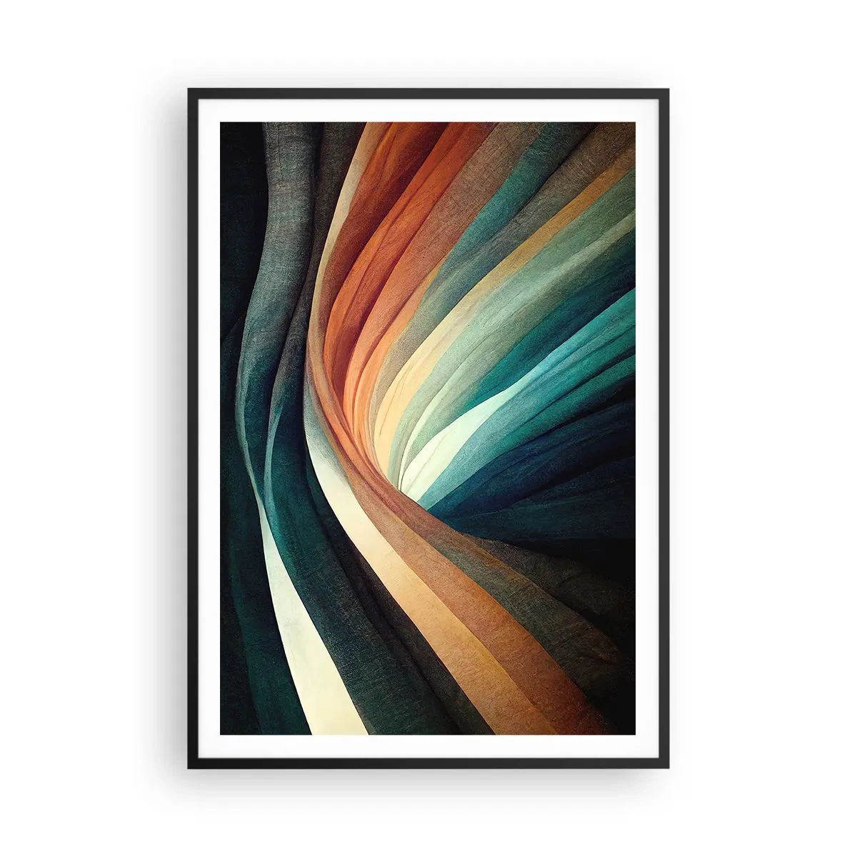 Poster in einem schwarzem Rahmen - Aus Farben gewebt - 70x100 cm