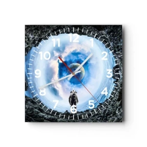 Wanduhr - Glasuhr - Es ist nicht weit von zu Hause - 40x40 cm