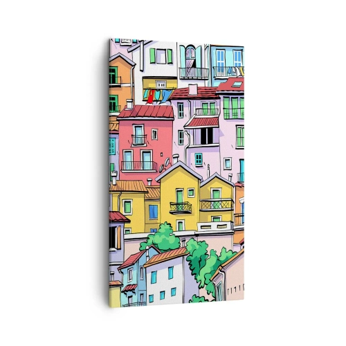 Bild auf Leinwand - Leinwandbild - Lustige Stadt - 45x80 cm