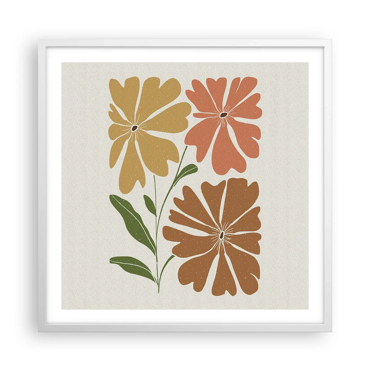 Poster in einem weißen Rahmen - Natur und Geometrie - 60x60 cm