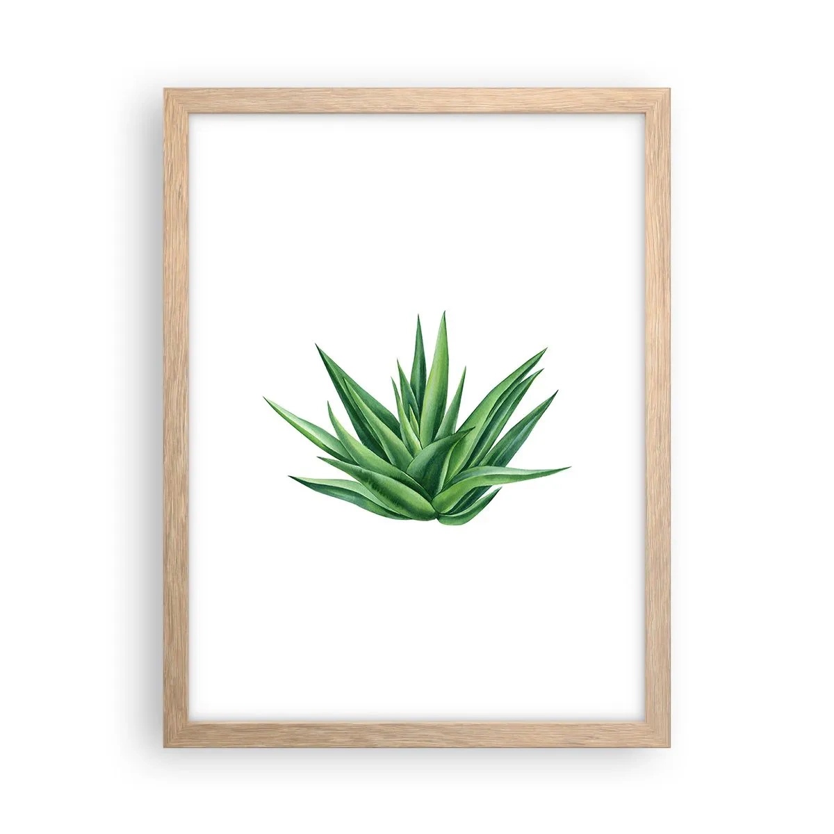 Poster in einem Rahmen aus heller Eiche - Grün – Kraft – Leben - 30x40 cm