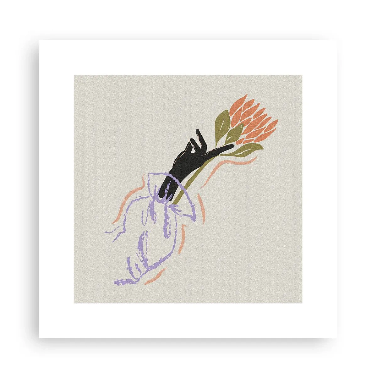 Poster - Schwesterliche Berührung - 30x30 cm