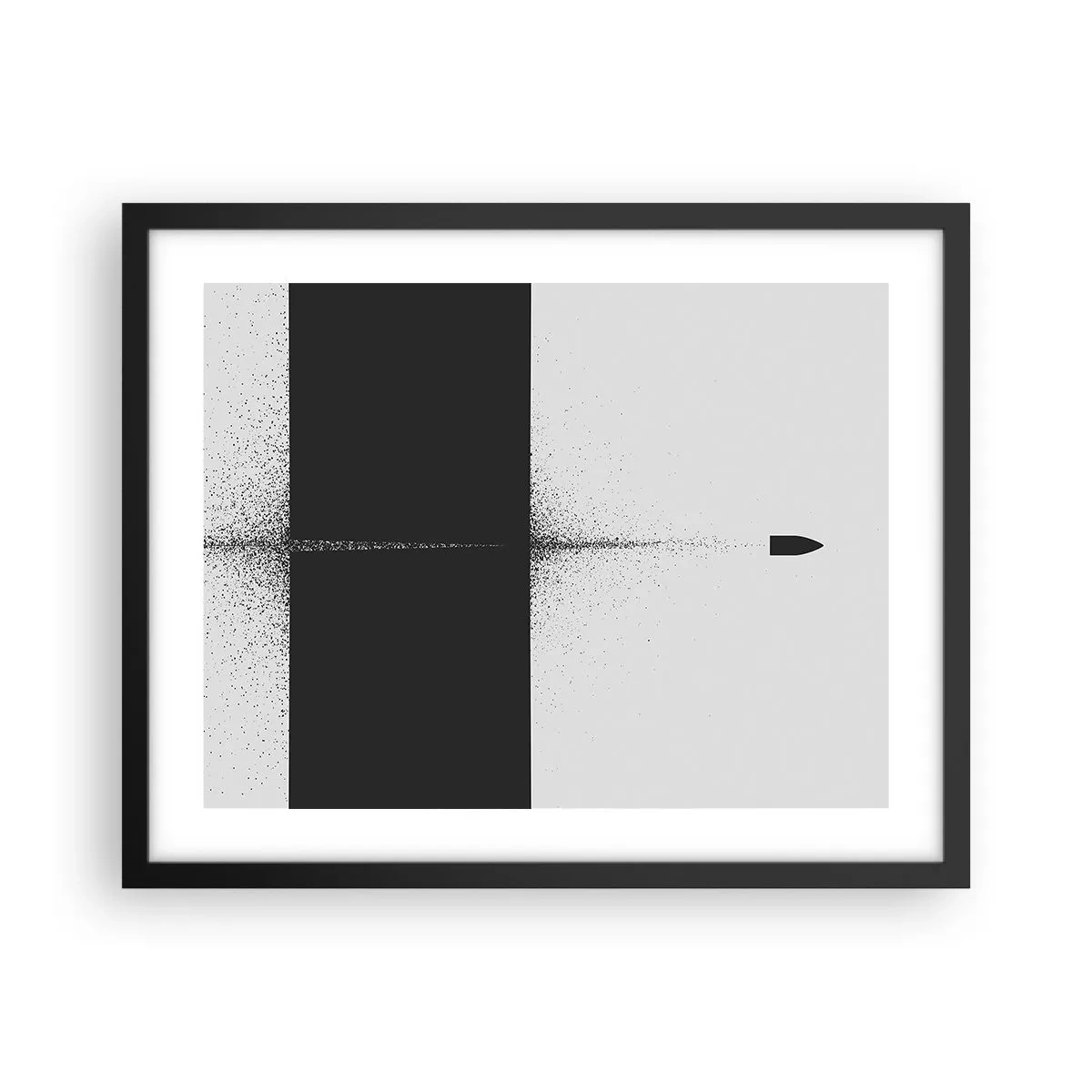 Poster in einem schwarzem Rahmen - Direkt zum Ziel - 50x40 cm