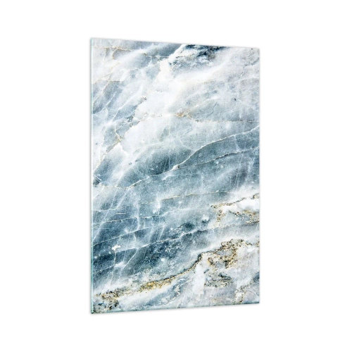 Glasbild - Bild auf glas - Marmorstruktur in Blau- und Weißtönen - 70x100cm - Eiswelt - Moderne Wanddekoration für Wohnzimmer und Schlafzimmer ARTTOR