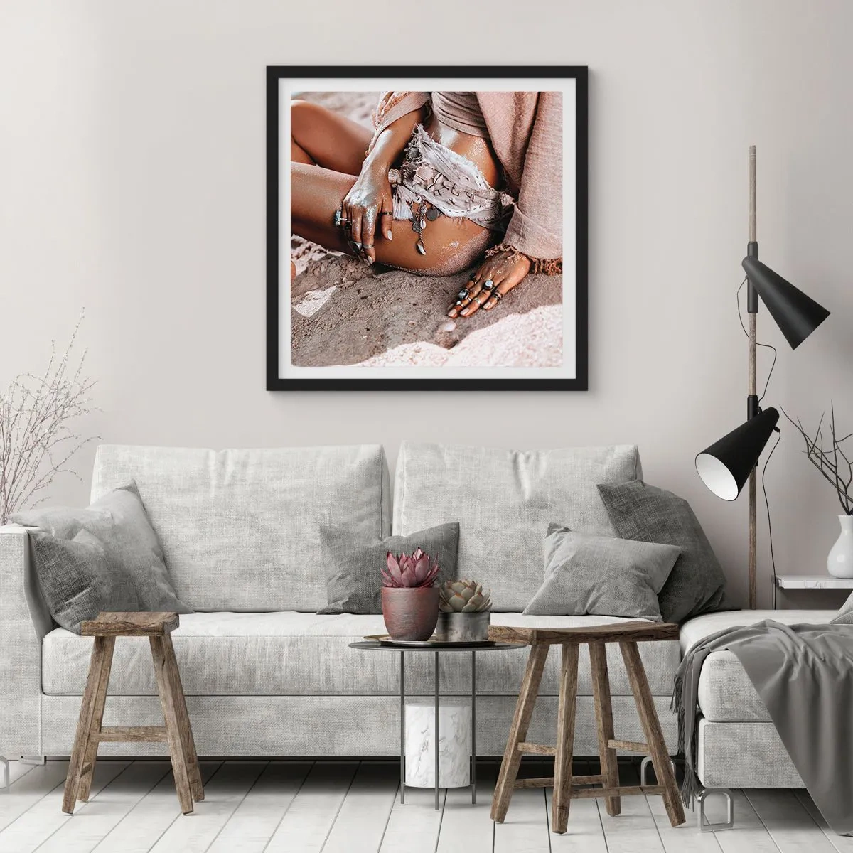 Poster in einem schwarzem Rahmen - Von den Wellen geworfen? - 30x30 cm
