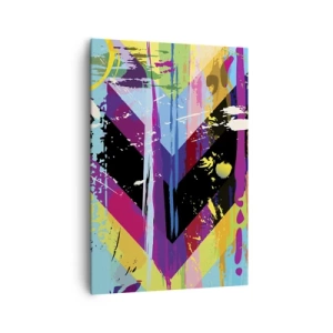 Bild auf Leinwand - Leinwandbild - Abstraktes Muster mit bunten geometrischen Formen - 70x100cm - Von oben nach unten - Moderne Wanddekoration für Wohnzimmer und Schlafzimmer ARTTOR