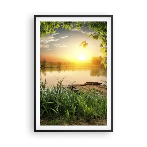 Poster in einem schwarzem Rahmen - Landschaft in einem grünen Rahmen - 61x91 cm
