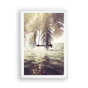 Poster in einem weißen Rahmen - Sie können nach Belieben in den Wolken schwingen - 61x91 cm