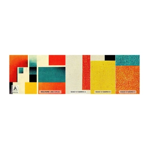 Fototapeten Muster Premium Canvas - Geometrische Abstraktion – gute Energie - Quadrate, Alt, Stück - 100x30 cm