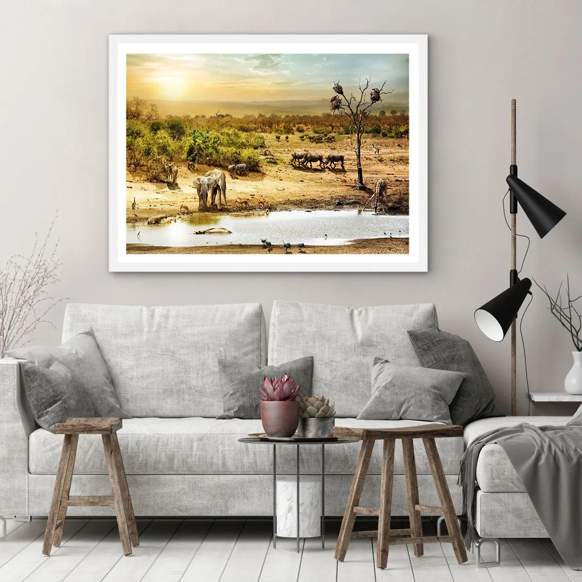 Poster in einem weißen Rahmen - Ein Fluss floss aus Eden ... - 40x30 cm