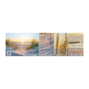 Fototapeten Muster Premium Sand - Das Rauschen des Meeres, der Gesang der Vögel, ein wilder Strand im Gras ... - Landschaft, Meer, Dünen - 100x30 cm