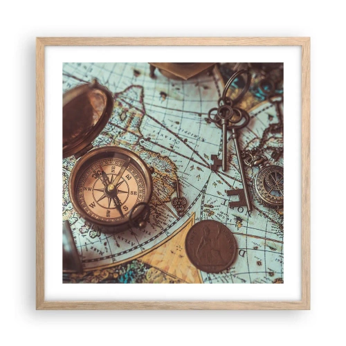 Poster in einem Rahmen aus heller Eiche - Für den Abenteurer - 50x50 cm