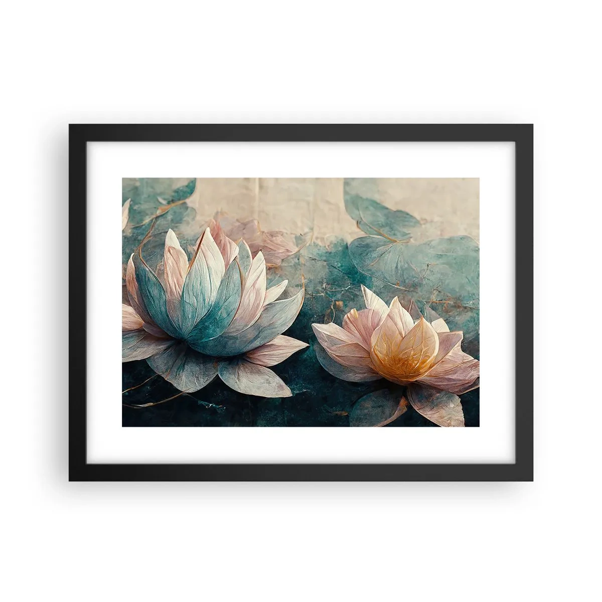 Poster in einem schwarzem Rahmen - Seesterne - 40x30 cm