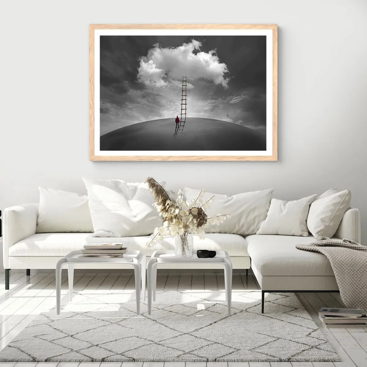 Poster in einem Rahmen aus heller Eiche - Alles ist möglich - 70x50 cm