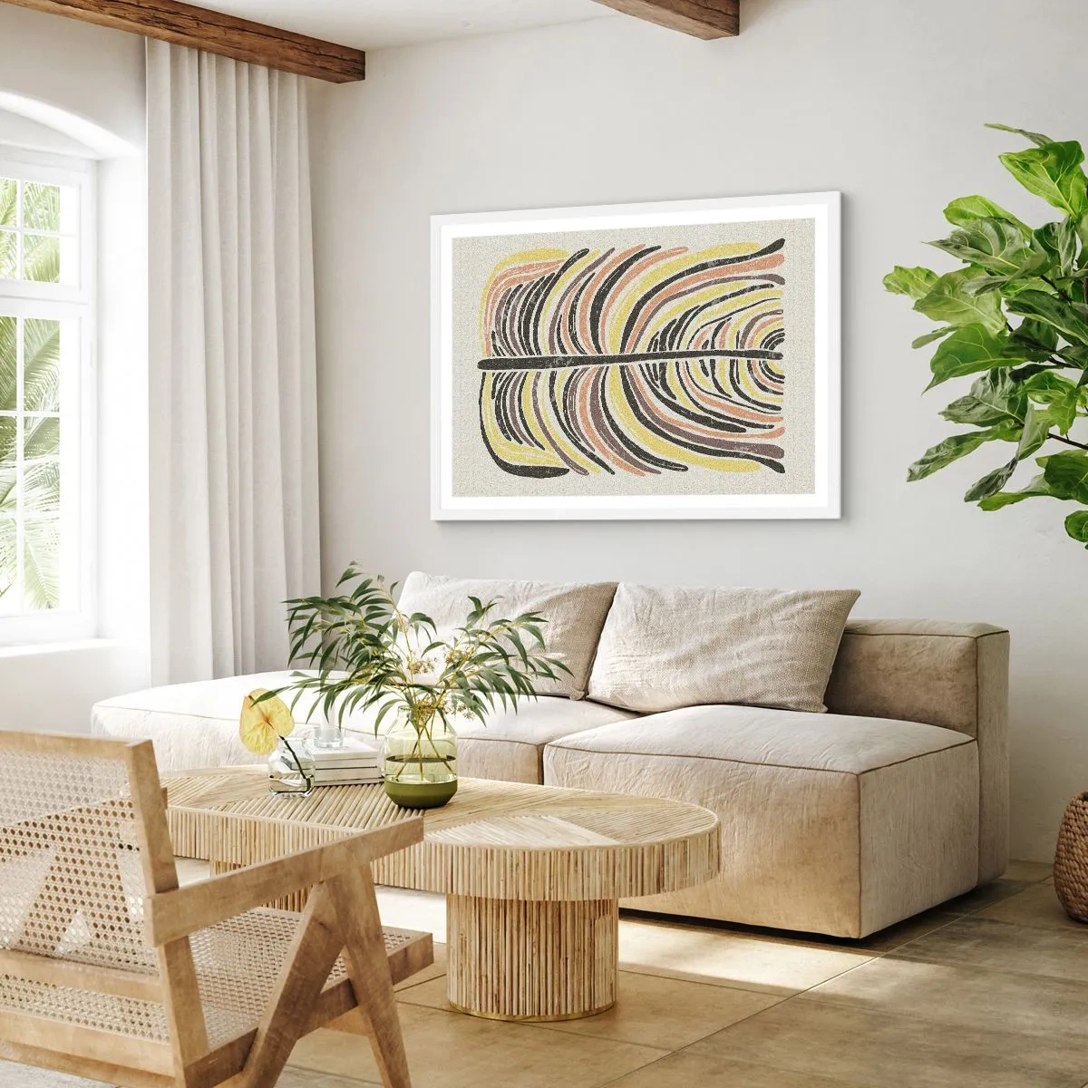 Poster in einem weißen Rahmen - Abstraktion voller Leben - 100x70 cm