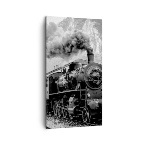 Bild auf Leinwand - Leinwandbild - Steht am Bahnhof ... - 45x80 cm