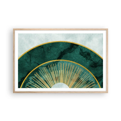 Poster in einem Rahmen aus heller Eiche - Anderes Sonnensystem - 91x61 cm