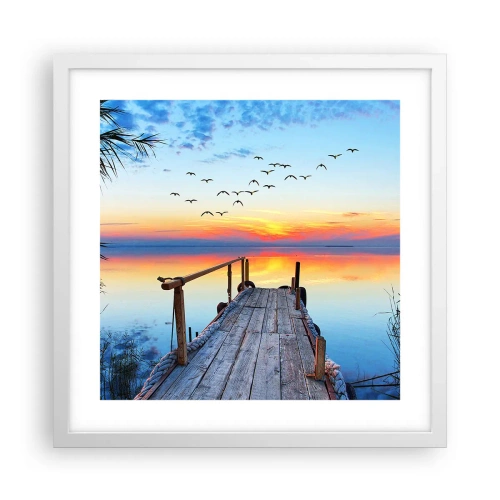 Poster in einem weißen Rahmen - Es ist Zeit, zurückzukehren ... - 40x40 cm