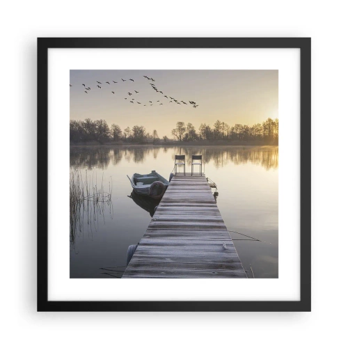 Poster in einem schwarzem Rahmen - Ich komme nach einiger Zeit zurück - 40x40 cm