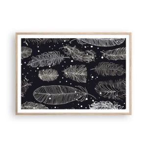 Poster in einem Rahmen aus heller Eiche - Gefiederte Spitze - 100x70 cm
