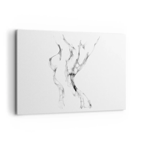 Bild auf Leinwand - Leinwandbild - Zarte, abstrakte Linien, die Rauchfahnen ähneln, auf hellem Hintergrund - 100x70cm - Schön und stark - Moderne Wanddekoration für Wohnzimmer und Schlafzimmer ARTTOR