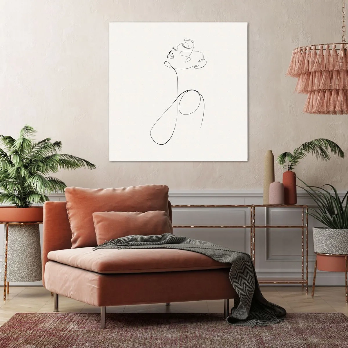 Bild auf Leinwand - Leinwandbild - Versunken in Träumen - 70x70 cm