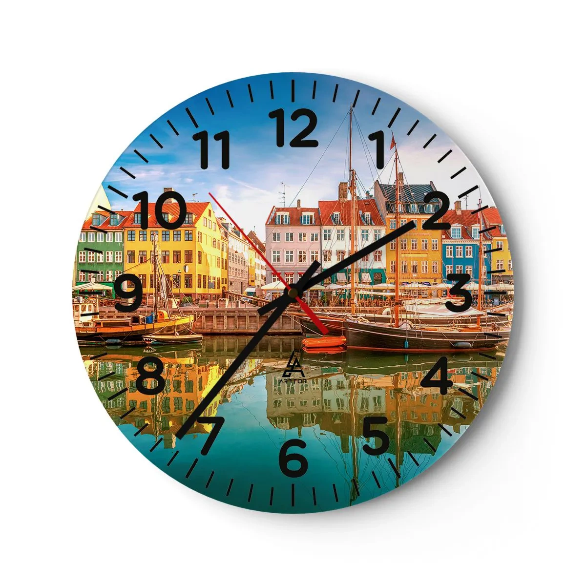 Wanduhr - Glasuhr - Glatt wie ein Spiegel über dem Wasser - 40x40 cm
