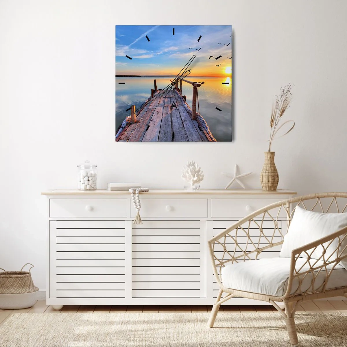 Wanduhr - Glasuhr - Lauf direkt der Sonne entgegen - 40x40 cm