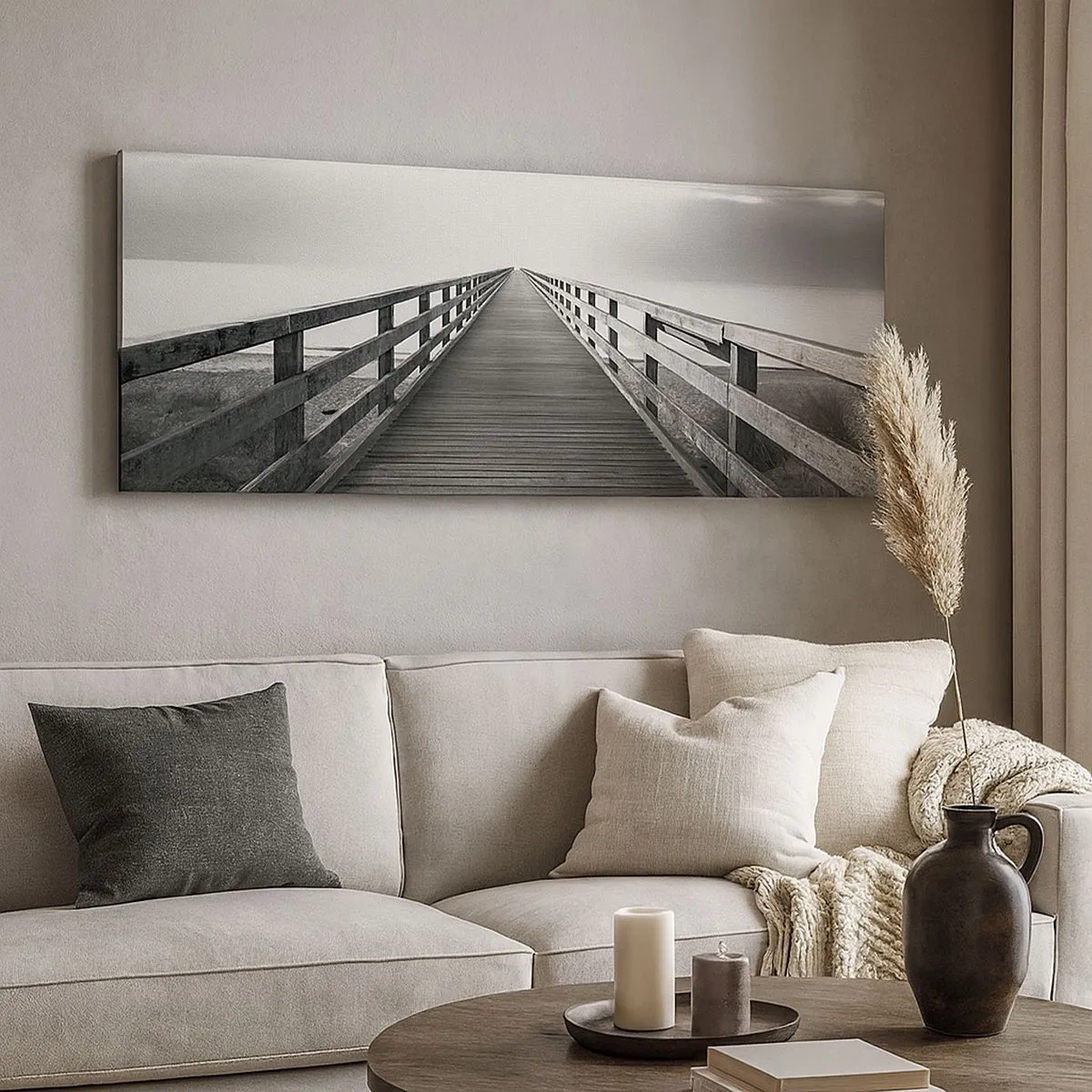 Bild auf Leinwand - Leinwandbild - In die Ferne ... - 100x40 cm