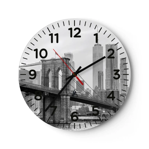 Wanduhr - Glasuhr - New Yorker Atmosphäre - 30x30 cm