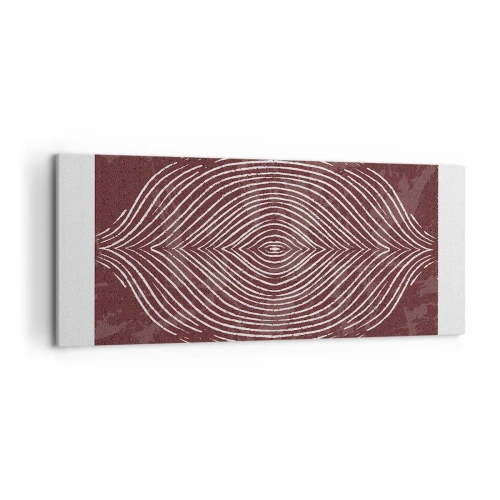 Bild auf Leinwand - Leinwandbild - Symmetrische Wellen in weißen Linien auf braunem Hintergrund - 120x50cm - Der Raum spricht - Moderne Wanddekoration für Wohnzimmer und Schlafzimmer ARTTOR