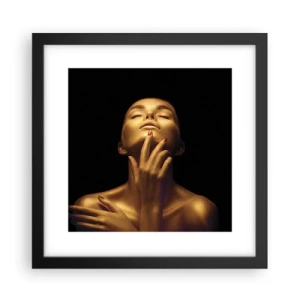 Poster in einem schwarzem Rahmen - Wie goldene Seide - 30x30 cm