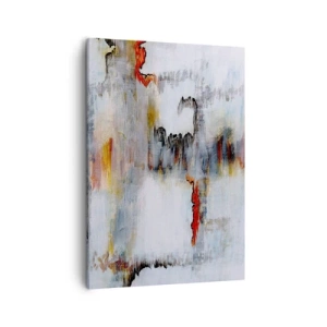 Bild auf Leinwand - Leinwandbild - Abstraktes Muster mit lebendigen Farben auf hellem Hintergrund - 50x70cm - Ein Stock auf dem Wasser - Moderne Wanddekoration für Wohnzimmer und Schlafzimmer ARTTOR