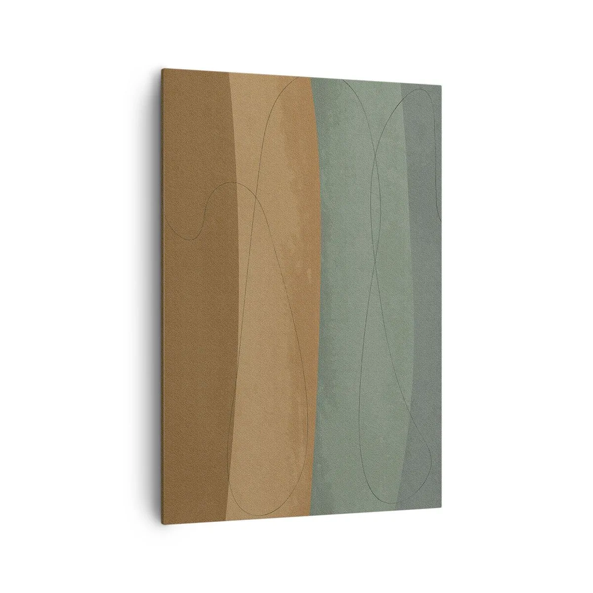 Bild auf Leinwand - Leinwandbild - Abstrakte Komposition in natürlichen Erdtönen - 70x100cm - Horizontale Komposition - Moderne Wanddekoration für Wohnzimmer und Schlafzimmer ARTTOR