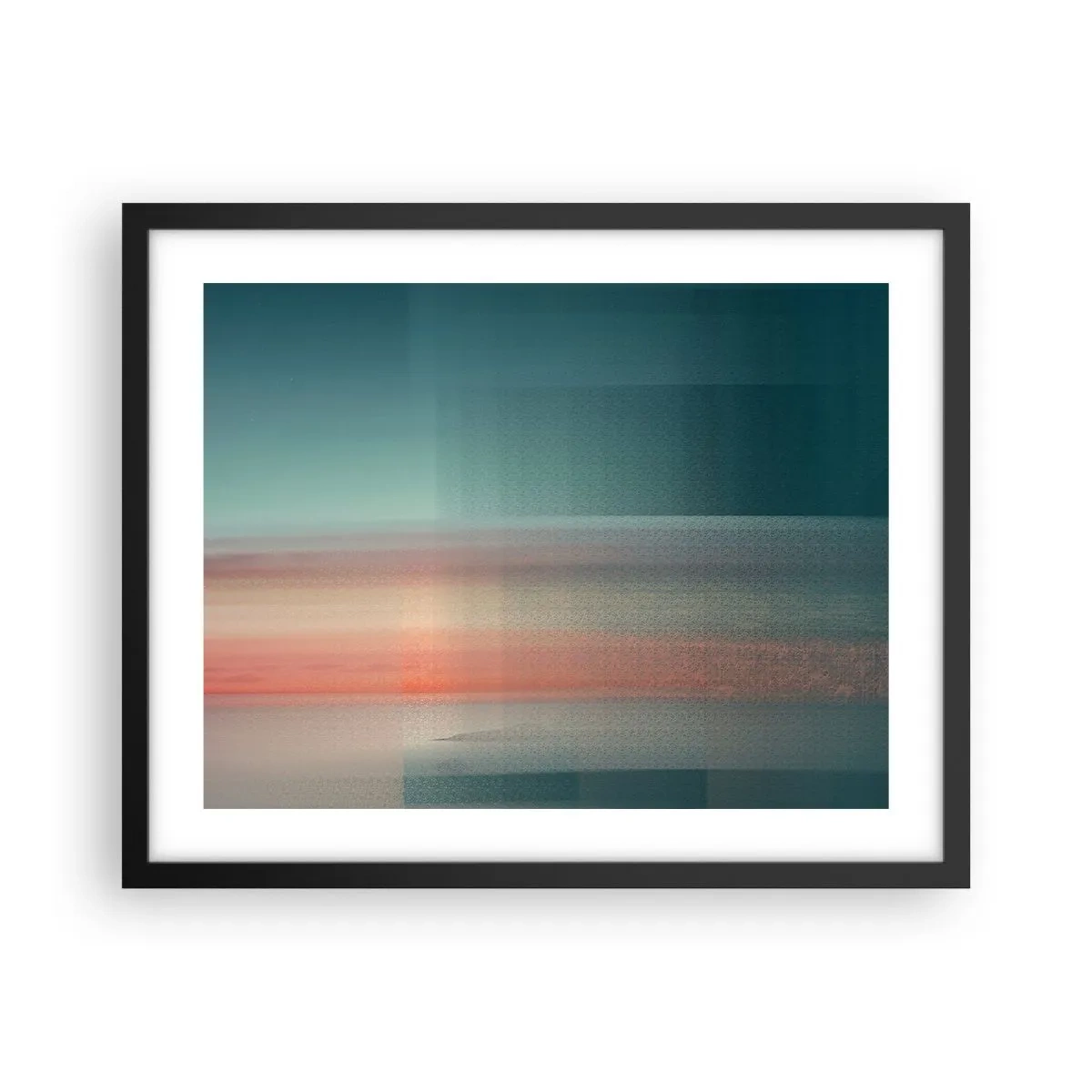 Poster in einem schwarzem Rahmen - Abstraktion: Lichtwellen - 50x40 cm