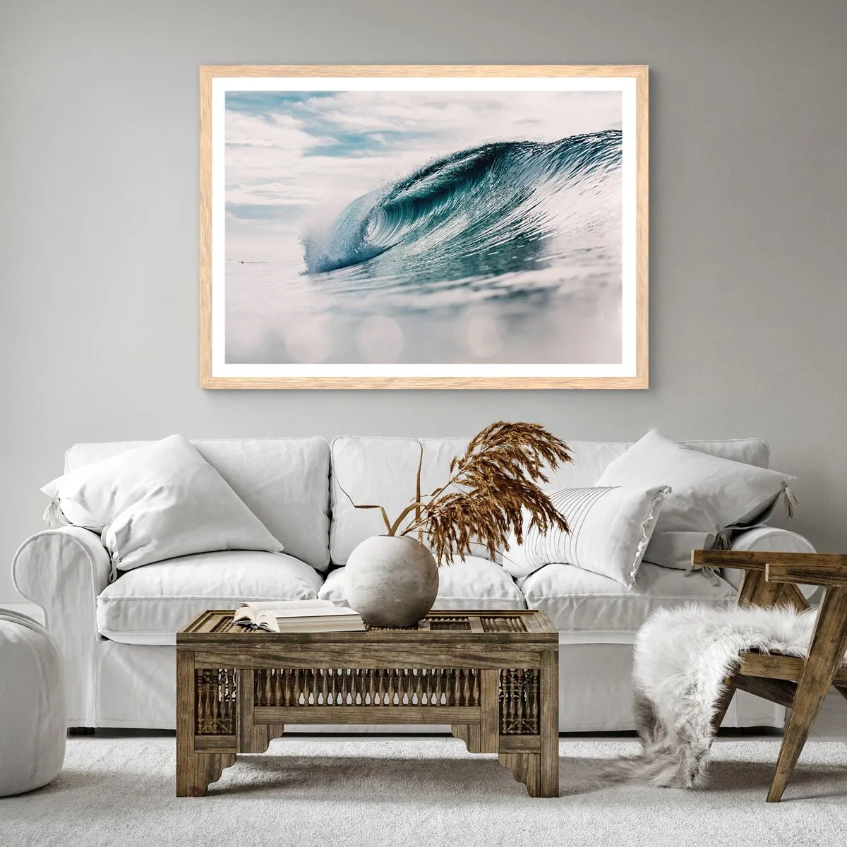 Poster in einem Rahmen aus heller Eiche - Wasserspitze - 50x40 cm