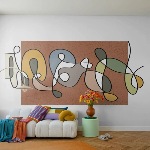 Maßgeschneiderte Fototapete Premium Canvas - Abstraktion, die ein Lächeln wert ist - Modern, Abstraktion, Stück