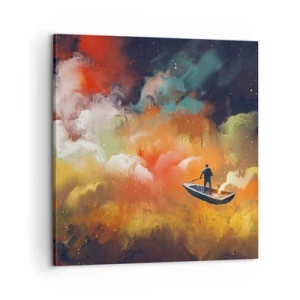 Bild auf Leinwand - Leinwandbild - Mit dem Boot durch die Galaxie - 60x60 cm