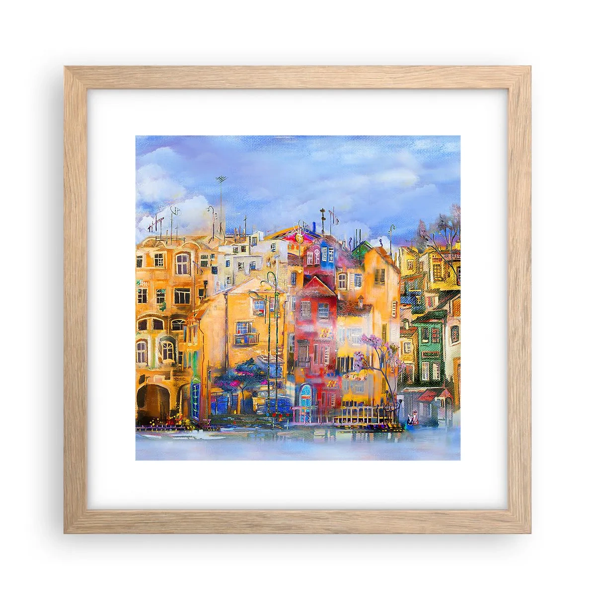 Poster in einem Rahmen aus heller Eiche - Wir sind zusammen - 30x30 cm