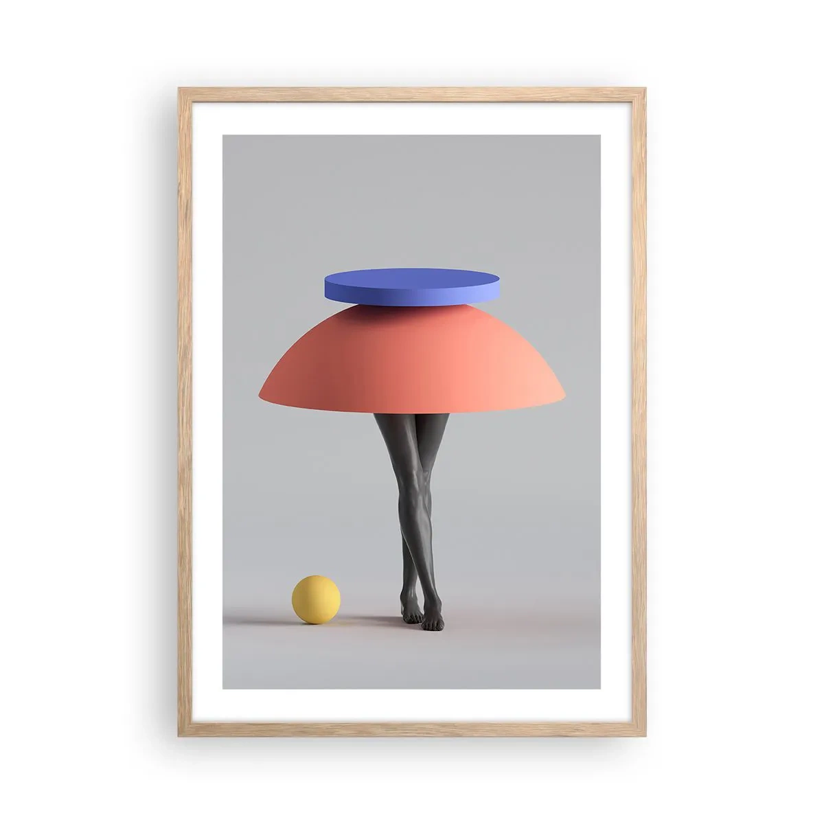 Poster in einem Rahmen aus heller Eiche - Surrealistische Komposition - 50x70 cm