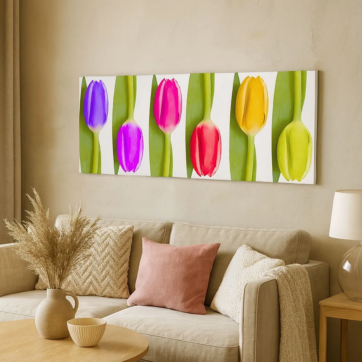 Bild auf Leinwand - Leinwandbild - Regenbogenkomposition - 100x40 cm