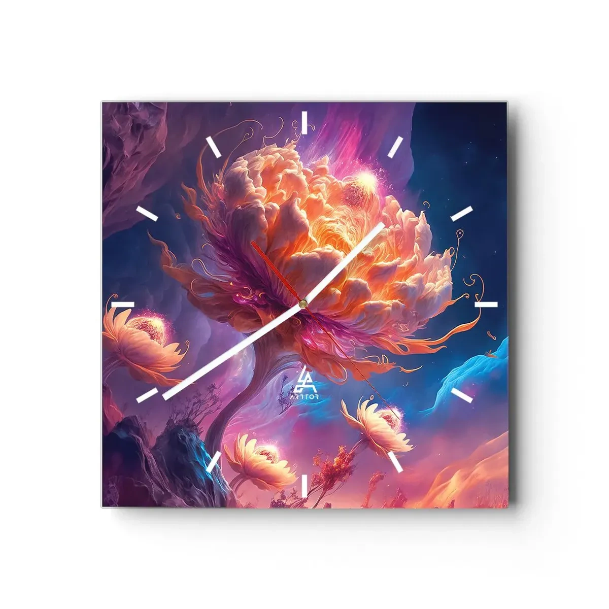 Wanduhr - Glasuhr - Andere Welt - 40x40 cm