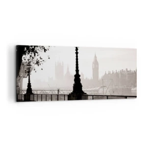 Bild auf Leinwand - Leinwandbild - Londoner Morgen - 100x40 cm