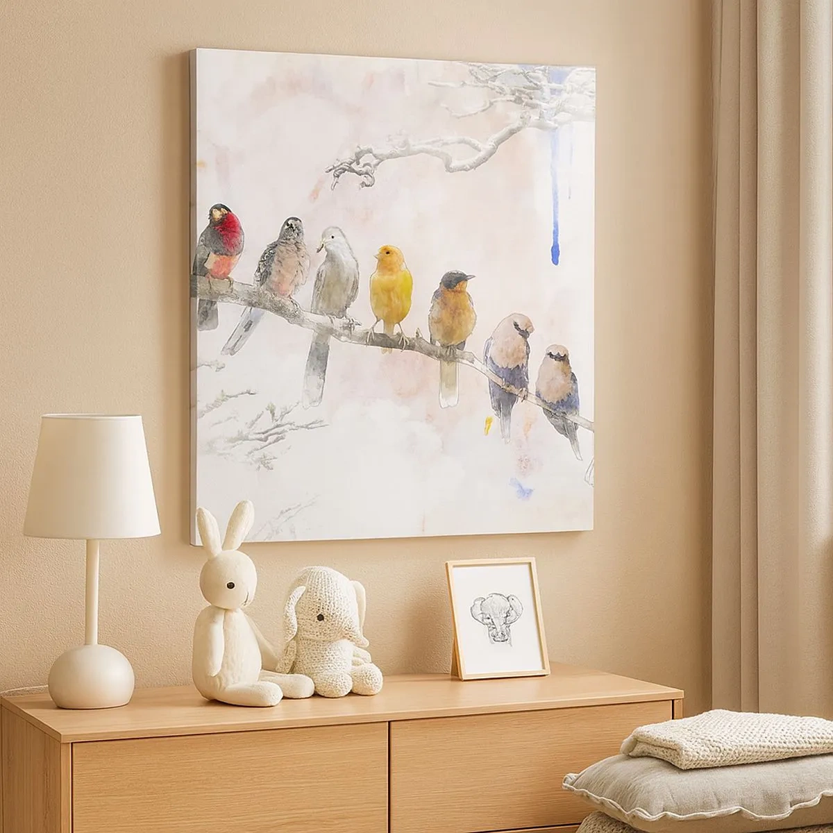 Bild auf Leinwand - Leinwandbild - Geflügeltes Treffen - 30x30 cm