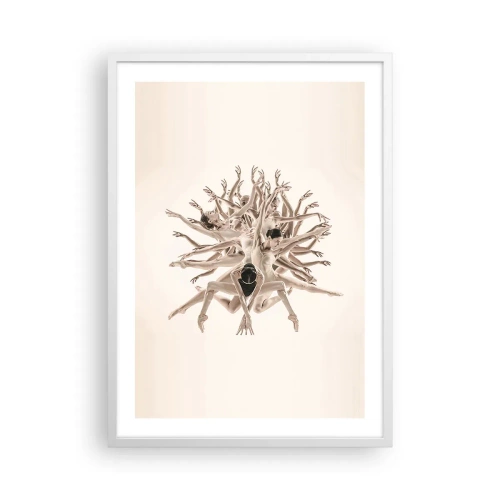 Poster in einem weißen Rahmen - Aufblühen im Tanz - 50x70 cm