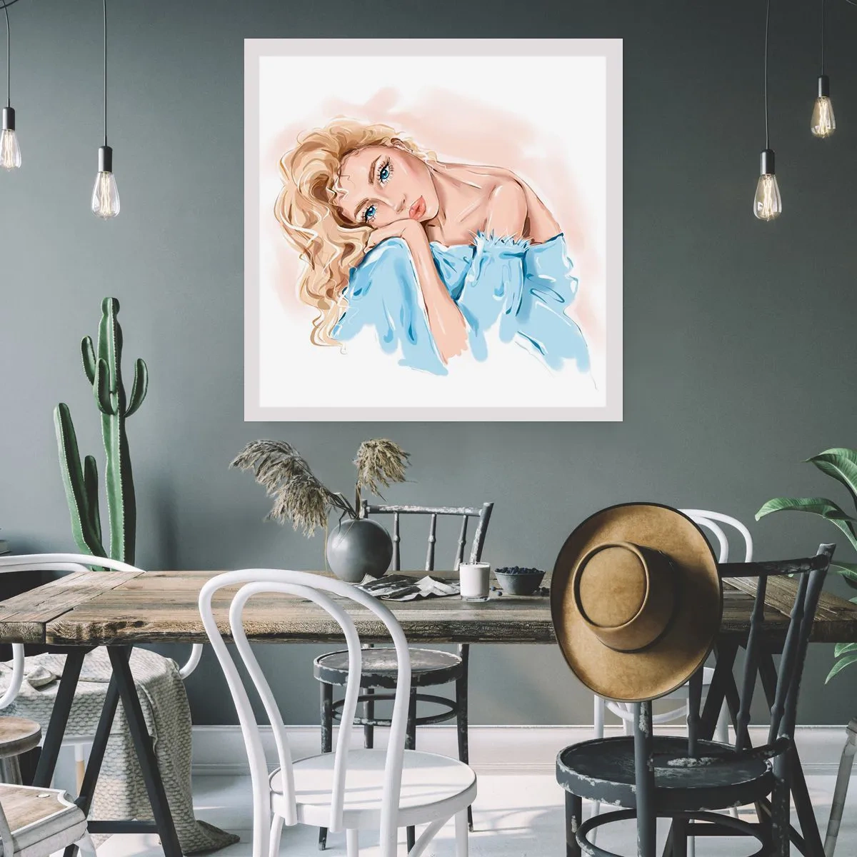 Poster - Verträumt im Blau - 50x50 cm