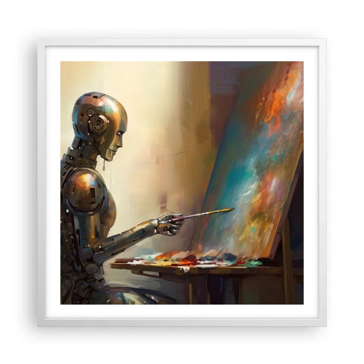 Poster in einem weißen Rahmen - Die Kunst der Zukunft - 60x60 cm